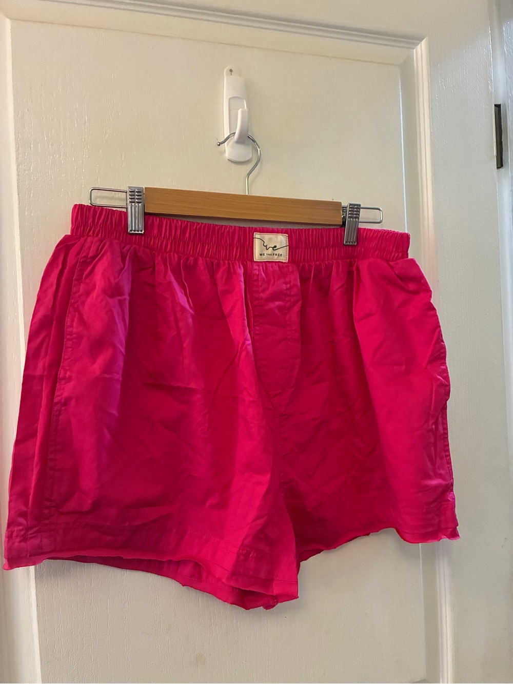 Free People Day To Day Solid Boxer Shorts in the color “Pink Peacock". Size M